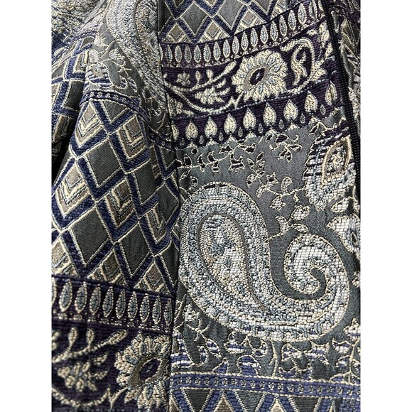 Molly + Maxx Women's Blue Print Tapestry Zip Up Jacket Size L Petite - Picture 6 of 9